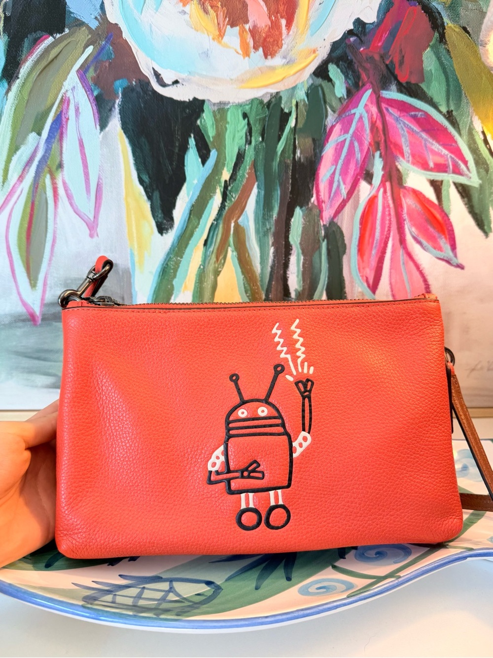 RARE COACH KEITH HARING LYLA ROBOT CROSSBODY (F11771)